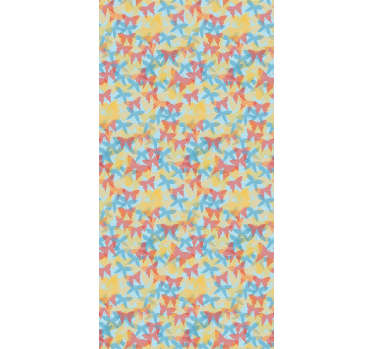 Wallpaper childrens room in orange yellow and blue - TenStickers