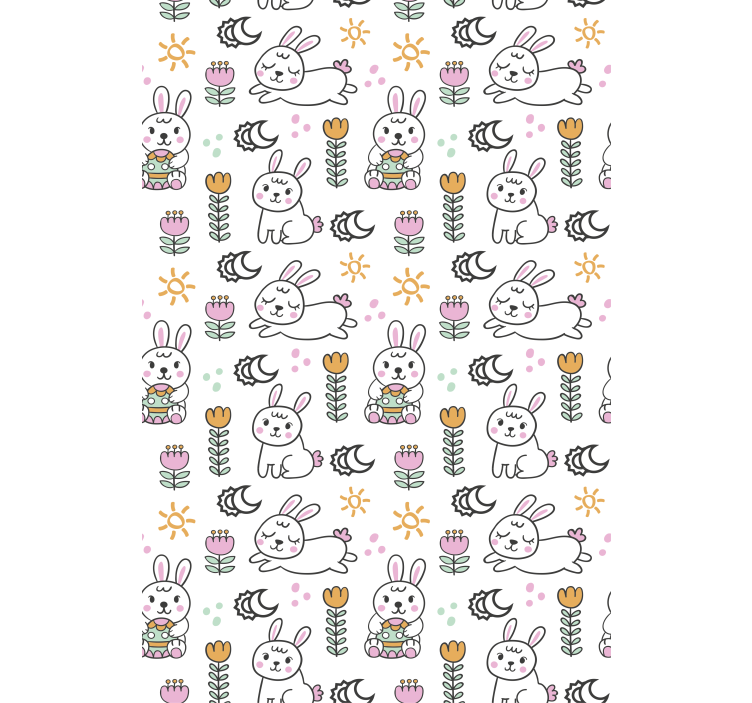 Wallpaper childrens room easter bunny design - TenStickers