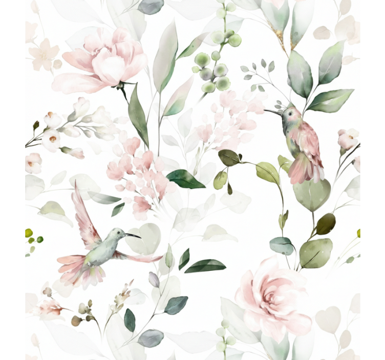 Living area wallpaper soft pastel bird - TenStickers