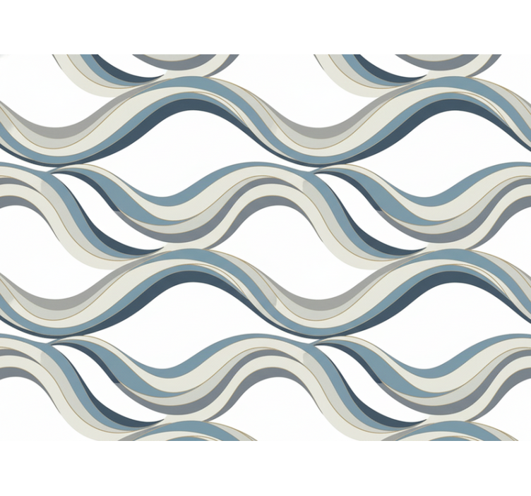 Living area wallpaper modern abstract ribbon wave - TenStickers