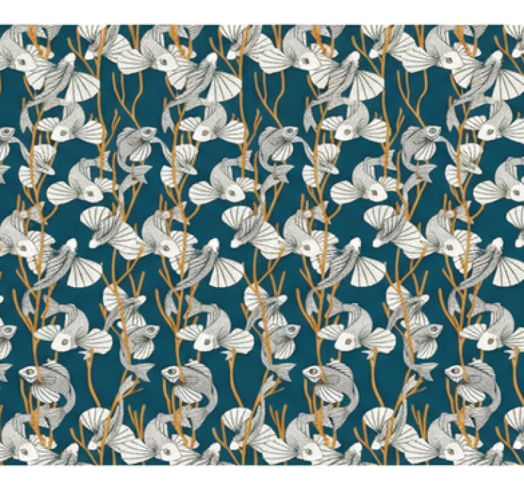Living area wallpaper deep sea coral drift - TenStickers