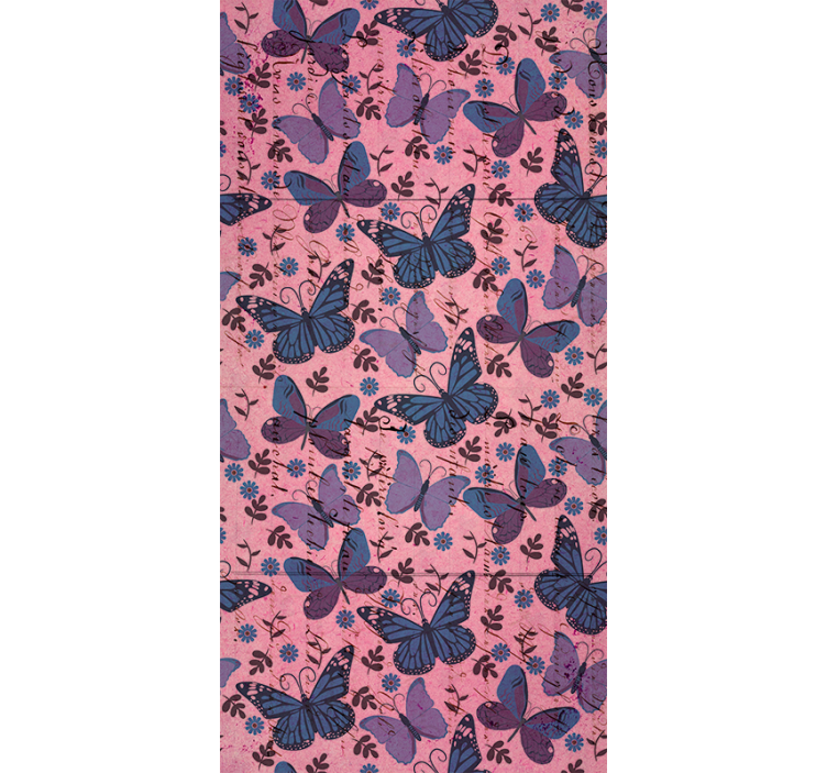 Butterflies wallpaper in purple tones with quotes - TenStickers