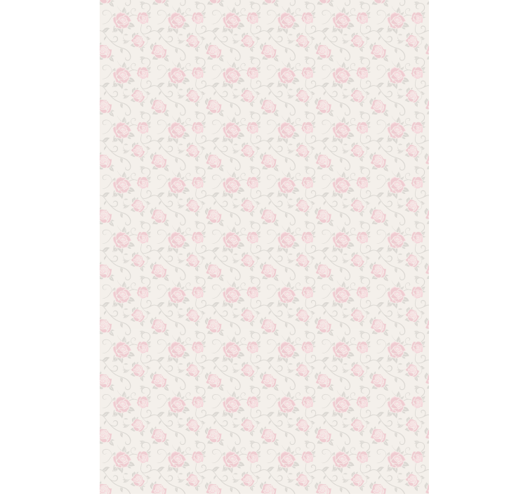 Hallway wallpaper delicate pink roses - TenStickers