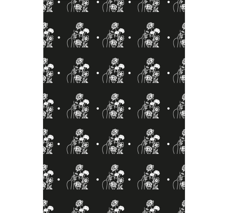 Hallway wallpaper black and white silhouette - TenStickers