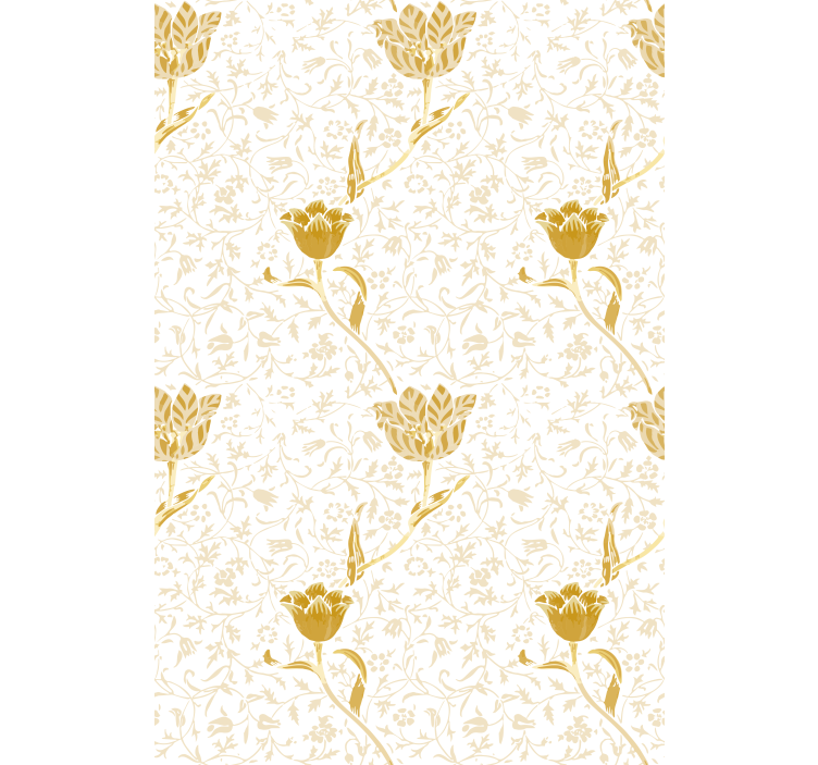Hallway wallpaper in golden elegant pattern - TenStickers