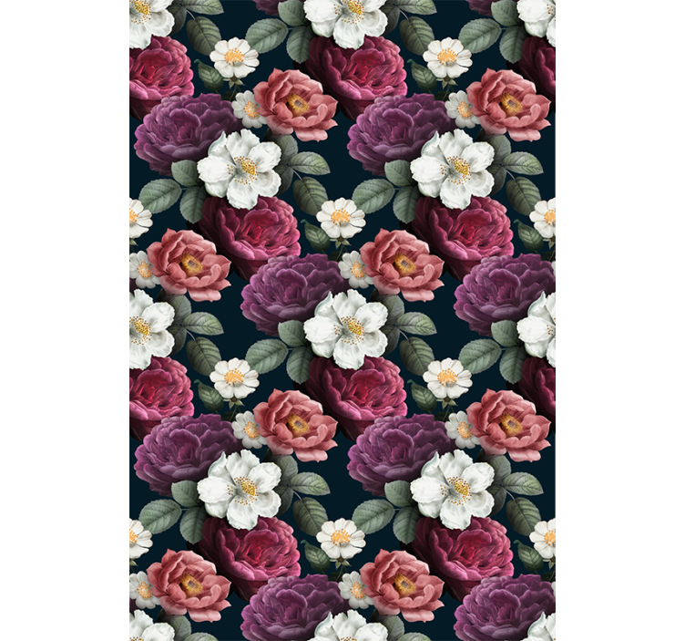 Hallway wallpaper graceful bloom design - TenStickers