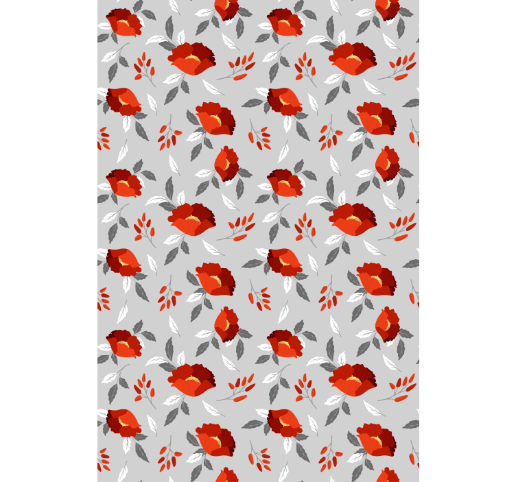 Hallway wallpaper in red grey pattern - TenStickers