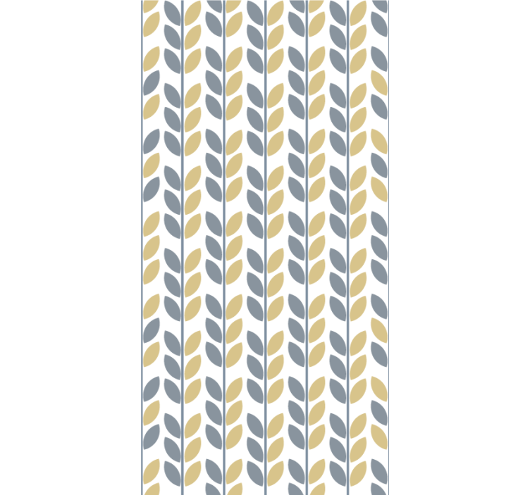 Nordic wallpaper grey and yellow vertical leaves - TenStickers