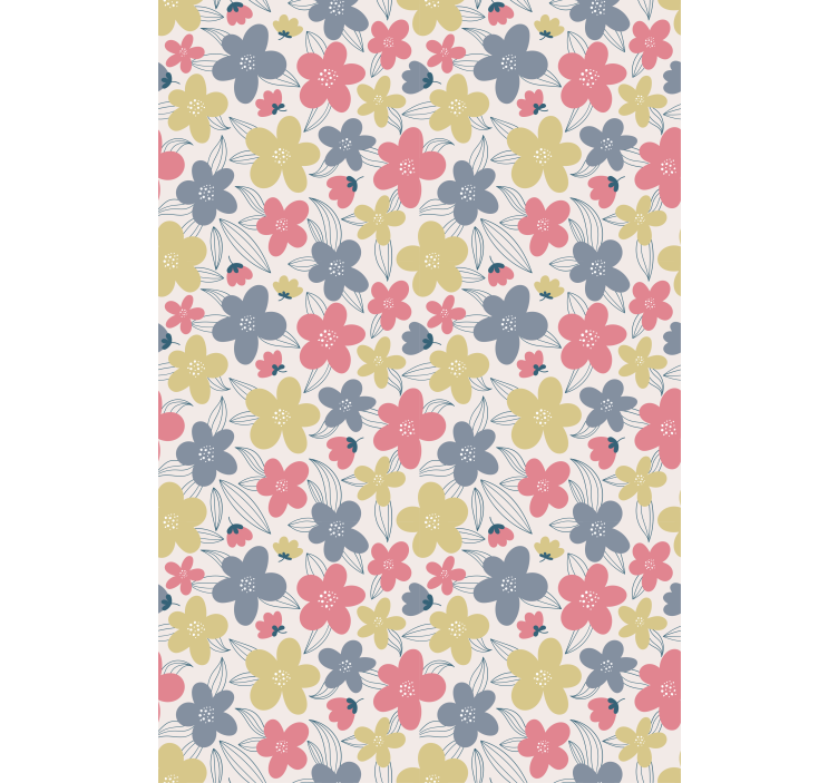 Nordic wallpaper light-colored floral pattern - TenStickers