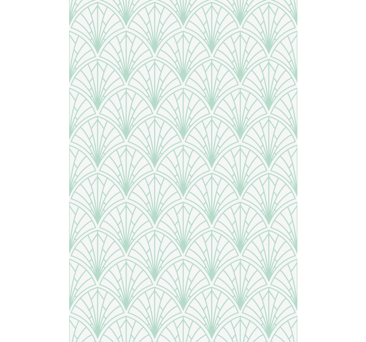 Nordic wallpaper light aquamarine leaves on white - TenStickers