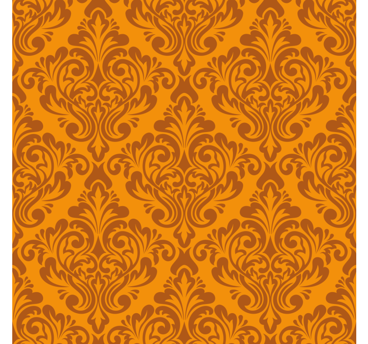Classic wallpaper in vintage orange damask - TenStickers