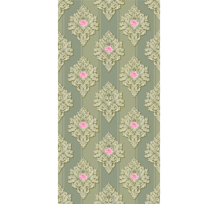 Classic wallpaper french green vintage design - TenStickers