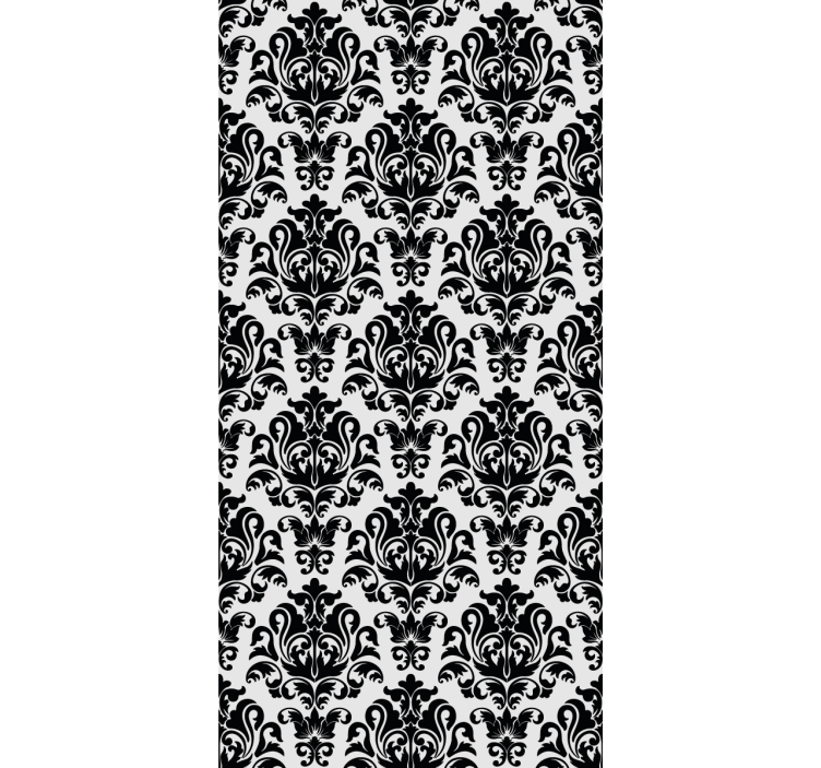 Classic wallpaper in black and white floral pattern - TenStickers