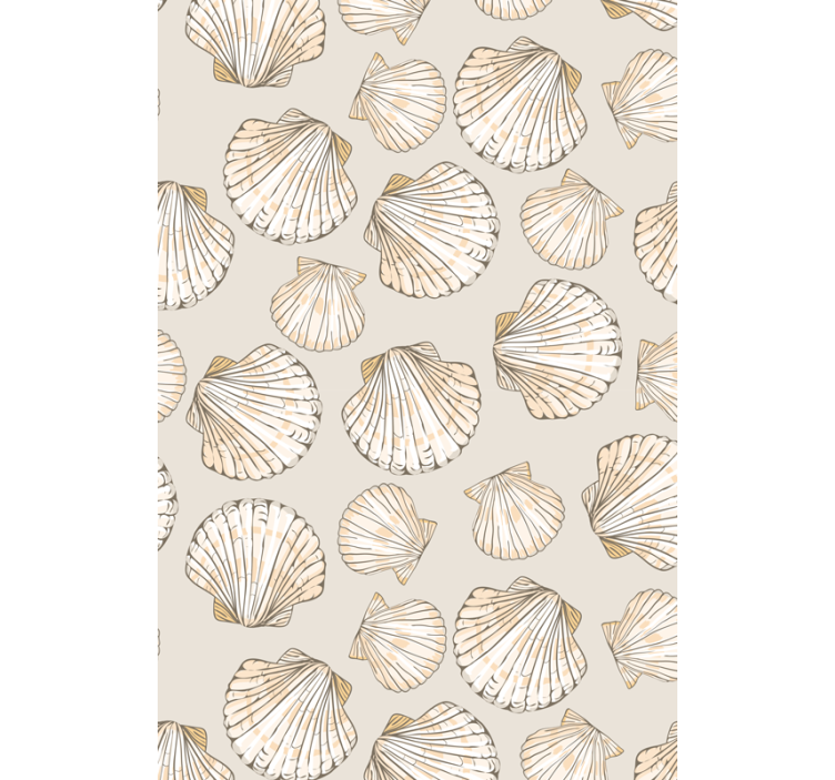 Living area wallpaper seashell design - TenStickers