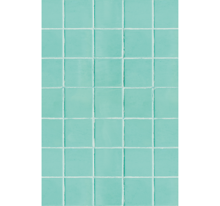 Living area wallpaper turquoise tiled surface - TenStickers
