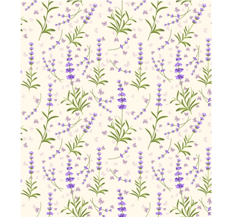 Living area wallpaper lavender floral design - TenStickers