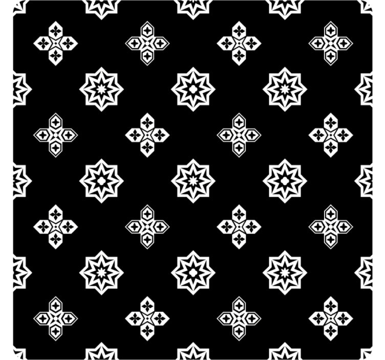 Tile effect wallpaper in black and white vintage pattern - TenStickers