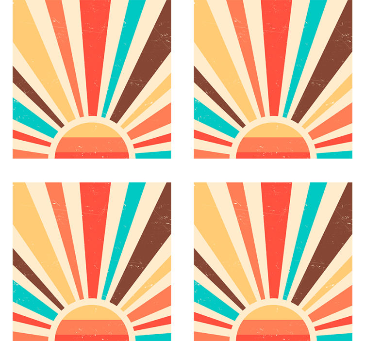 Retro wallpaper abstract vintage sunset design - TenStickers