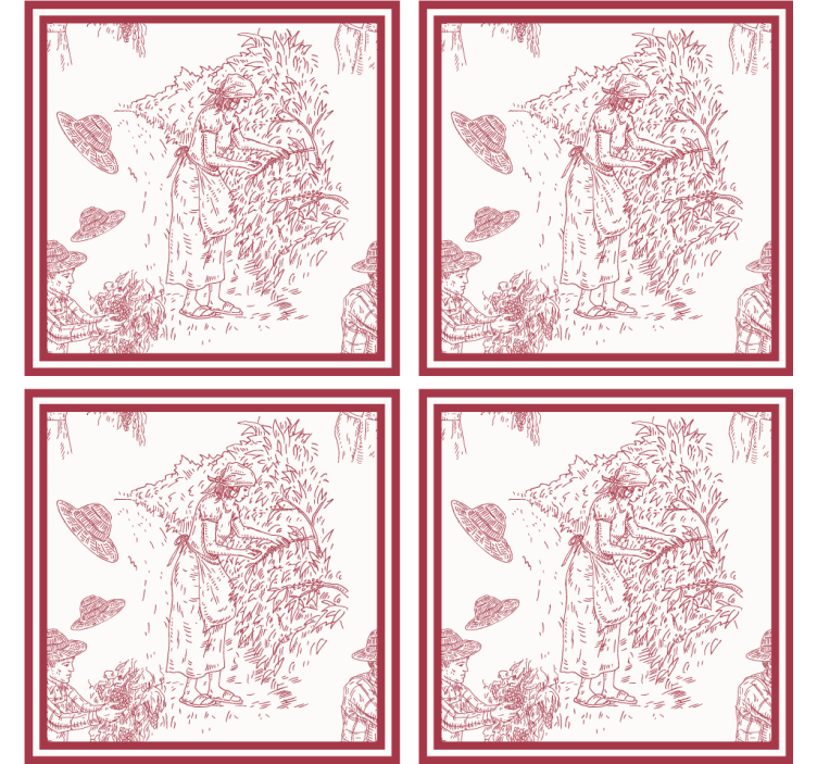 Retro wallpaper rustic scene illustration - TenStickers