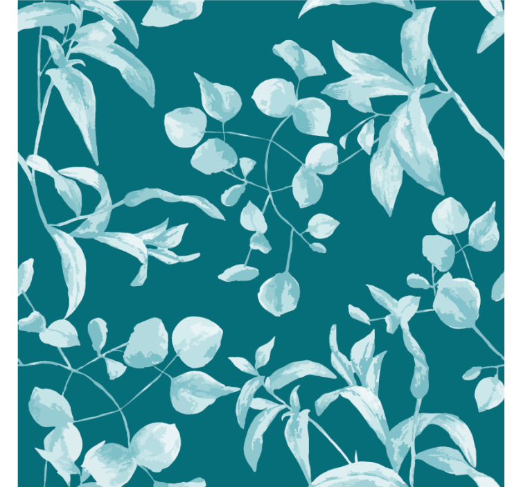 Flowers wallpaper in blue watercolor design - TenStickers