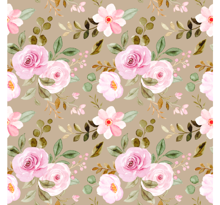 Flowers wallpaper vintage beige roses texture - TenStickers