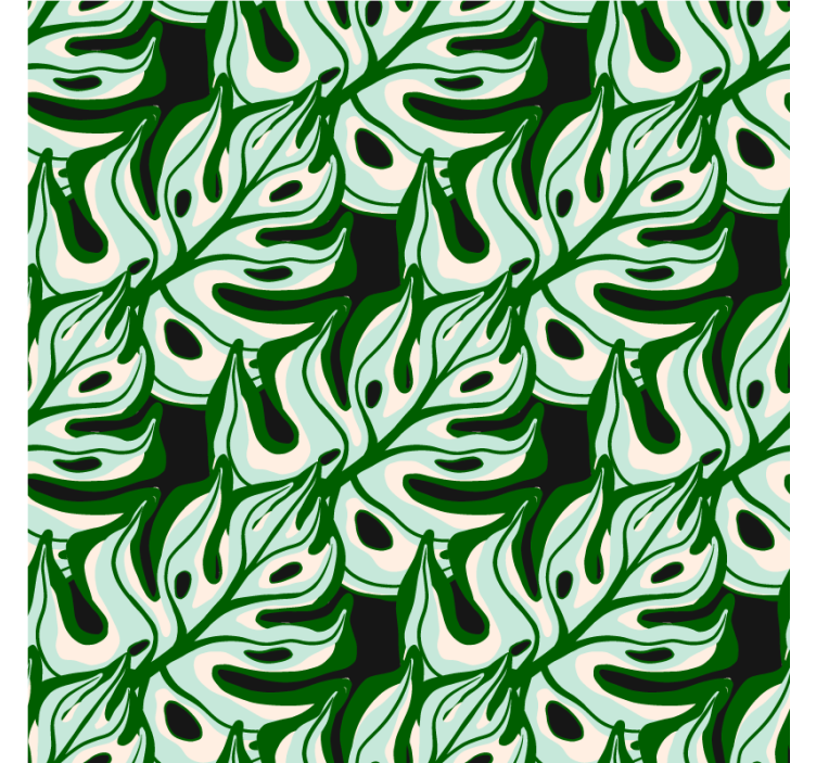 Flowers wallpaper in a black and green floral pattern - TenStickers
