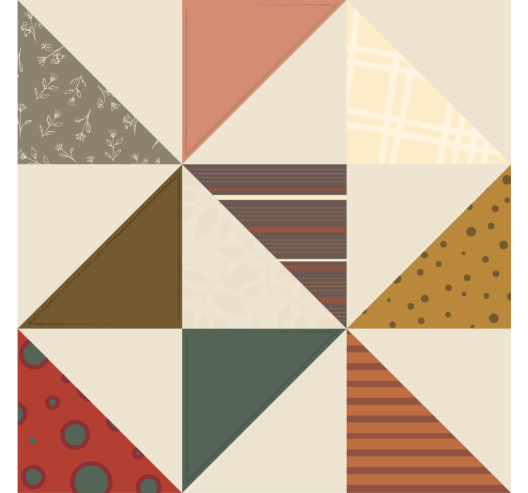 Retro wallpaper with patchwork geometric triangles - TenStickers