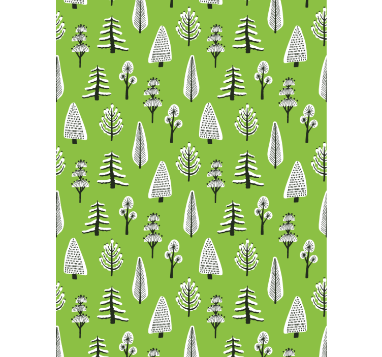 Wallpaper of a tree different green trees - TenStickers