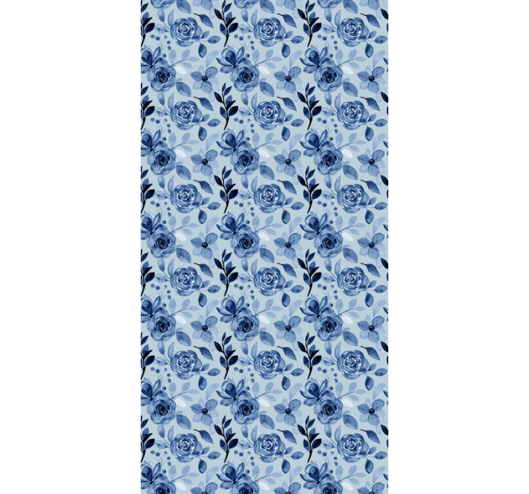 Wallpaper office vintage old blue on blue - TenStickers