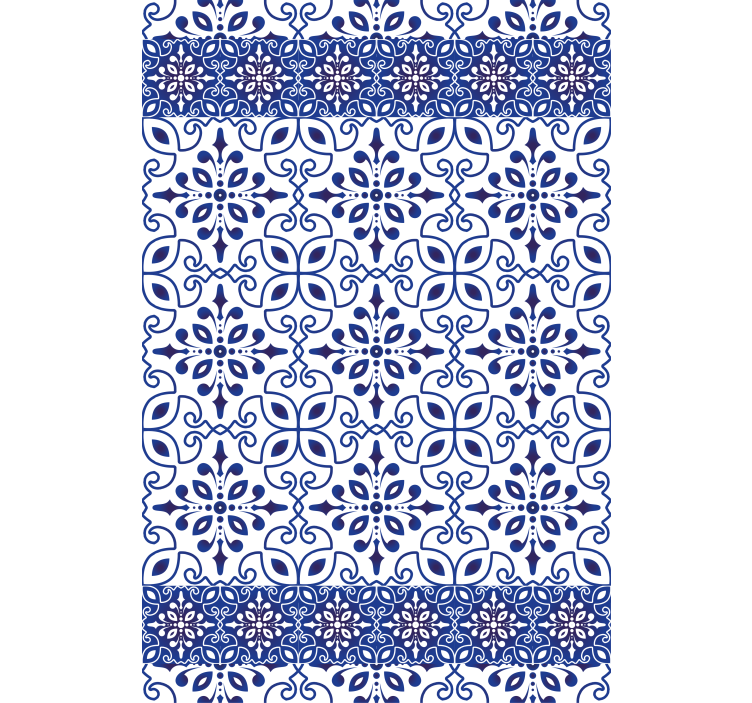 Wallpaper office in classic white and blue design - TenStickers