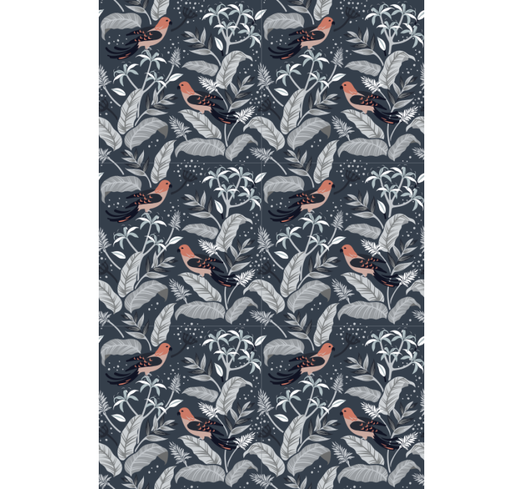 Wallpaper office with little birds - TenStickers