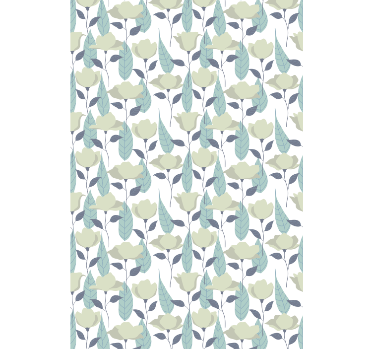 Wallpaper office pastel color plants pattern - TenStickers