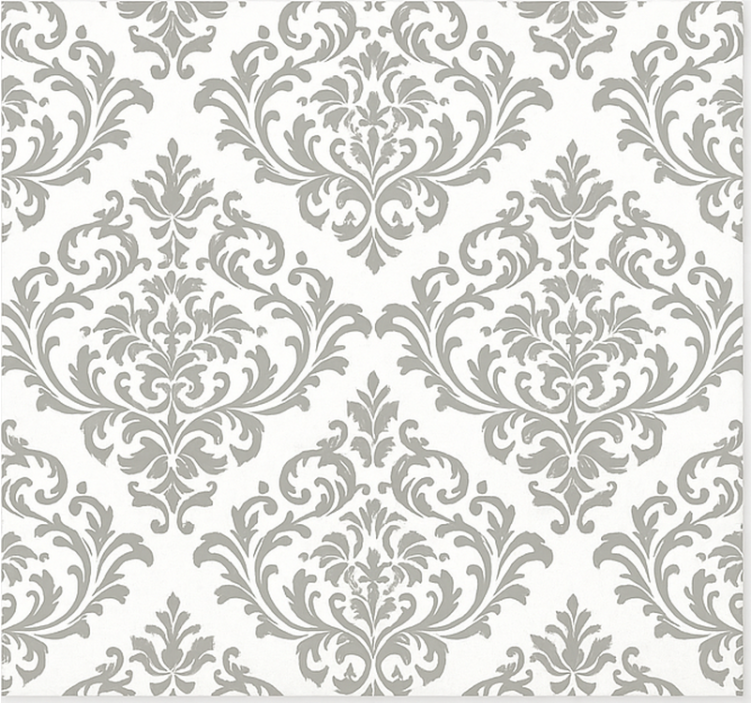 Living area wallpaper in baroque grey pattern - TenStickers
