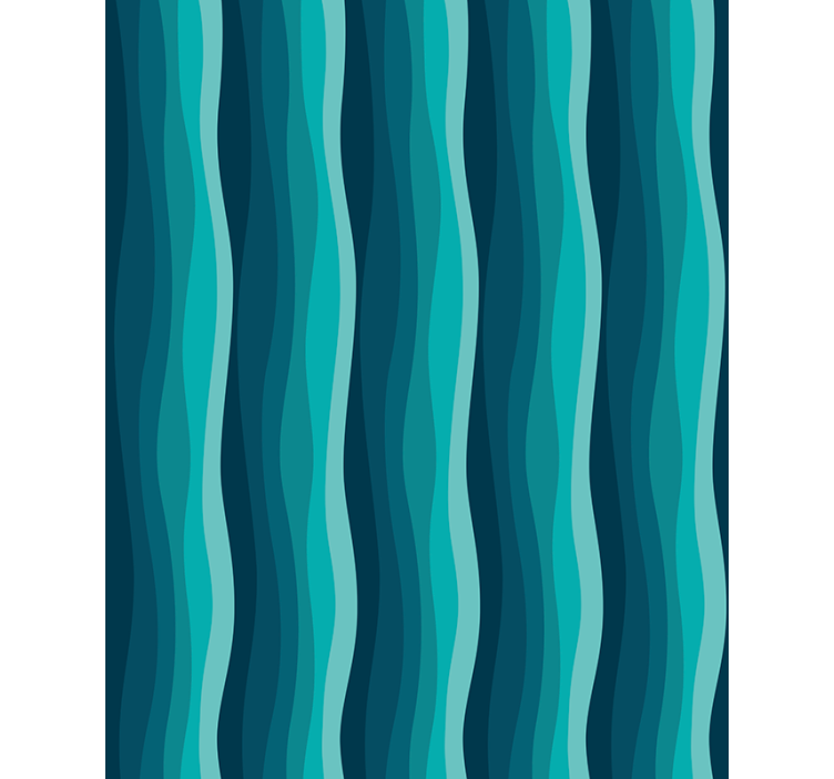 Living area wallpaper wavy blue design - TenStickers