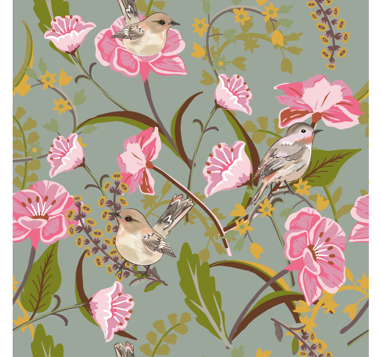 Flowers kitchen wallpaper - TenStickers