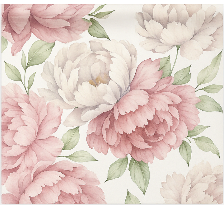 Kitchen wallpaper blushing peony print - TenStickers