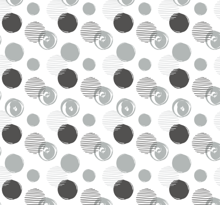 Kitchen wallpaper with gray circles pattern - TenStickers