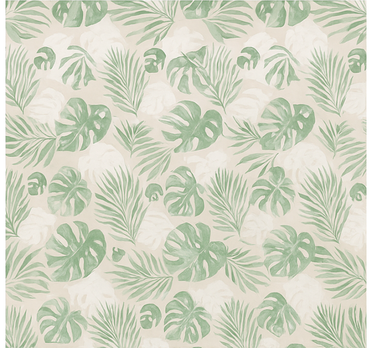 Kitchen wallpaper with tropical botanical leaves - TenStickers