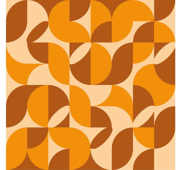 Contemporary wallpaper retro orange shapes - TenStickers