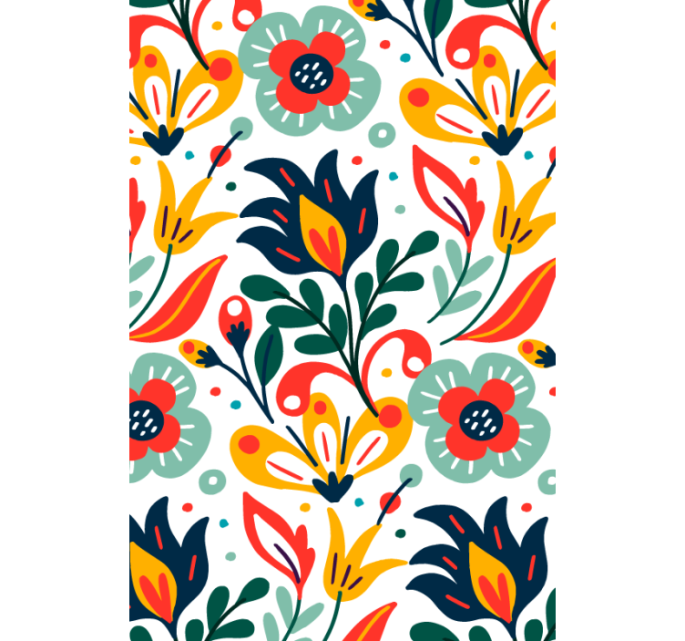Contemporary wallpaper multicolored flowers - TenStickers