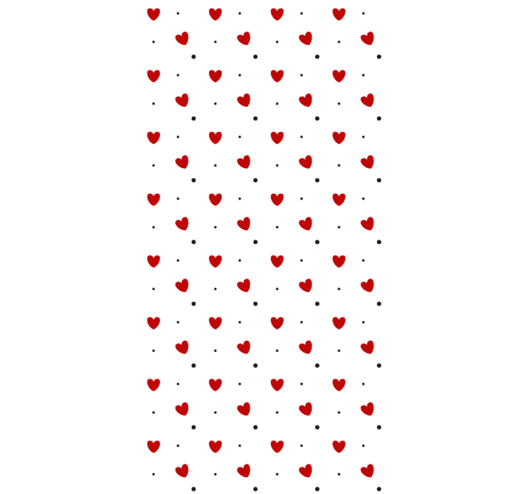 Contemporary wallpaper with hearts and dots pattern - TenStickers