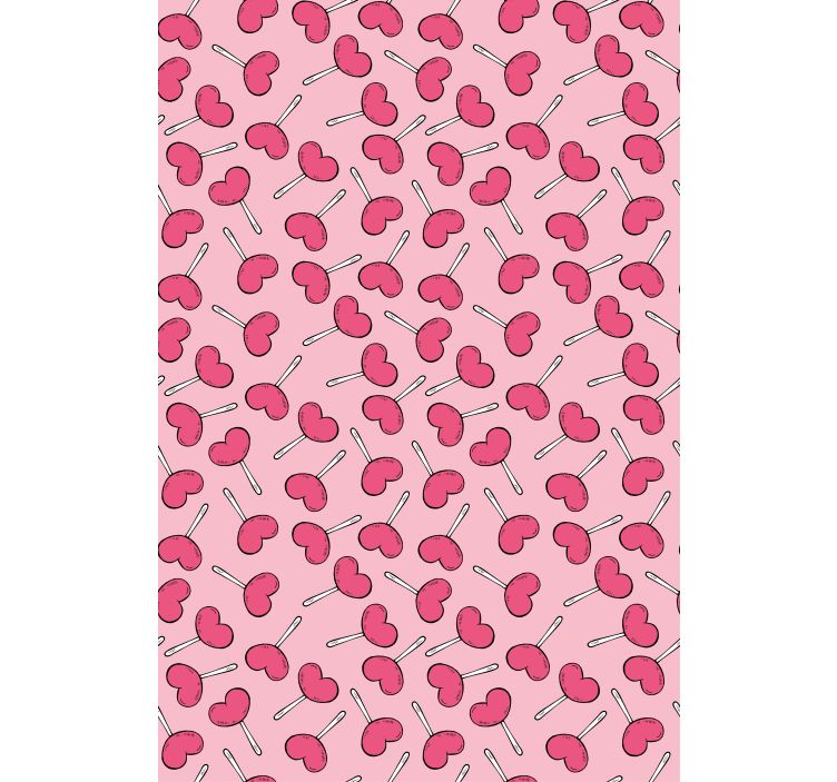 Contemporary wallpaper heart-shaped lollipops - TenStickers