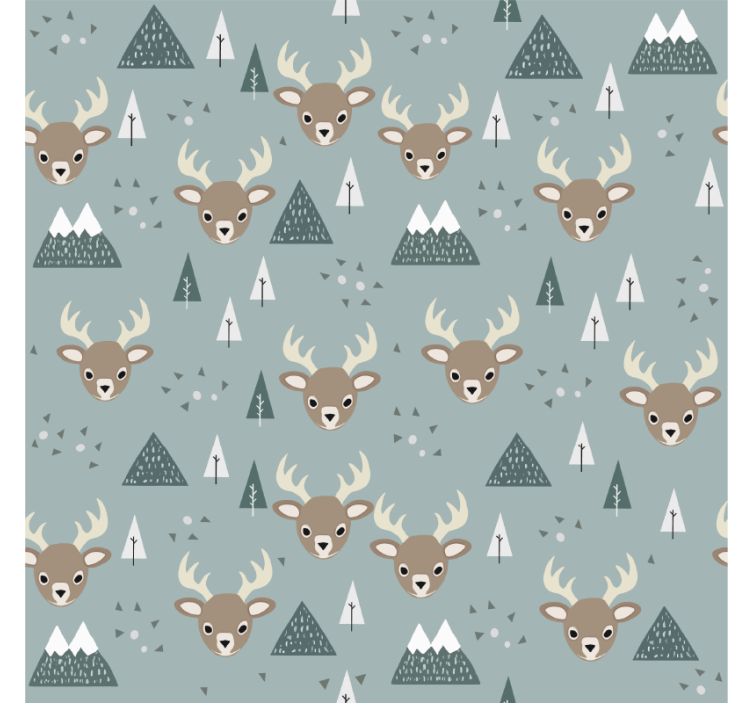 Wallpaper childrens room nordic deer design - TenStickers
