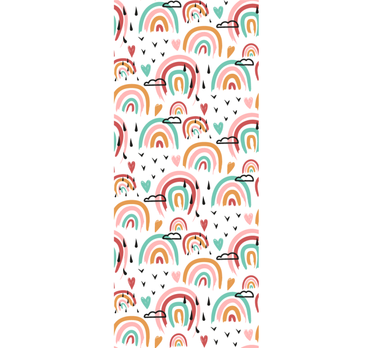 Vibrant rainbow motif wallpaper childrens room - TenStickers