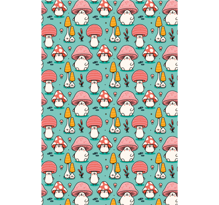 Wallpaper childrens room baby mushroom friends - TenStickers