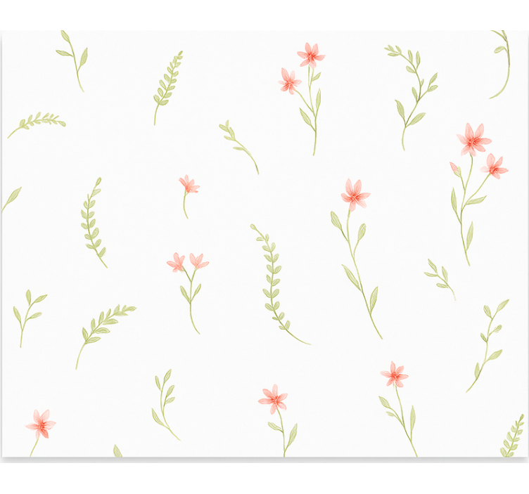 Pastel meadow flowers wallpaper childrens room - TenStickers