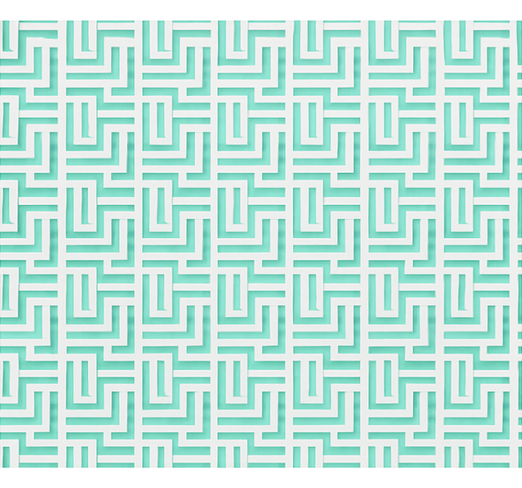 Wallpaper for dining area blue geometric squares - TenStickers