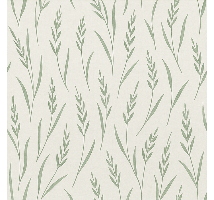 Wallpaper for dining area green wheat leaves design - TenStickers