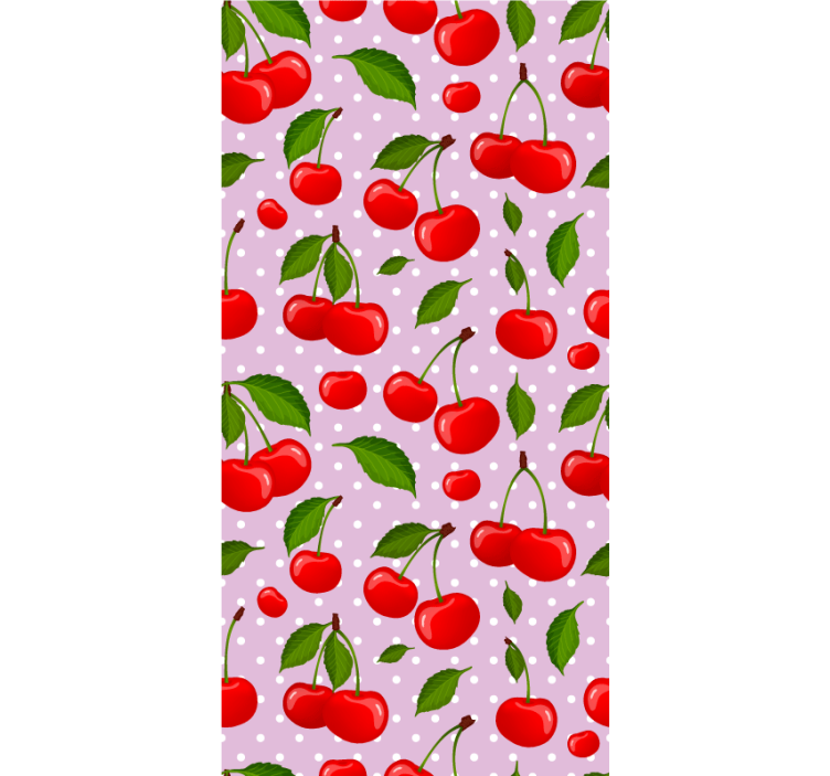 Cherries and leaves wallpaper for dining area - TenStickers