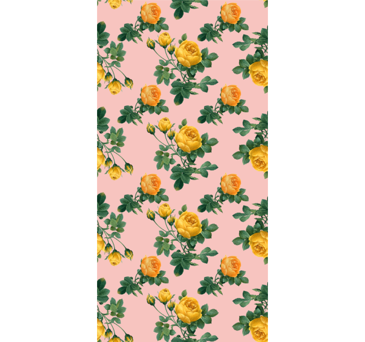 Wallpaper for dining area yellow roses design - TenStickers